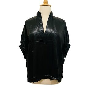 entro Black Split-Neck Blouse XL